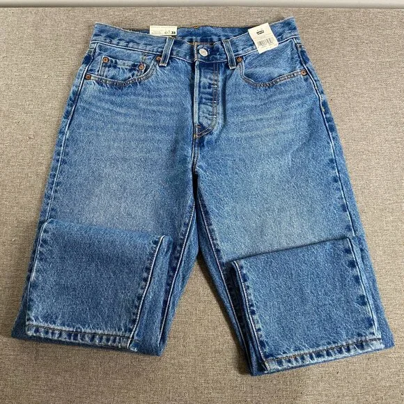 Levi's Premium 501 Cropped Denim Jeans Women's 28 High Rise Blue Casual NWT - Picture 3 of 14